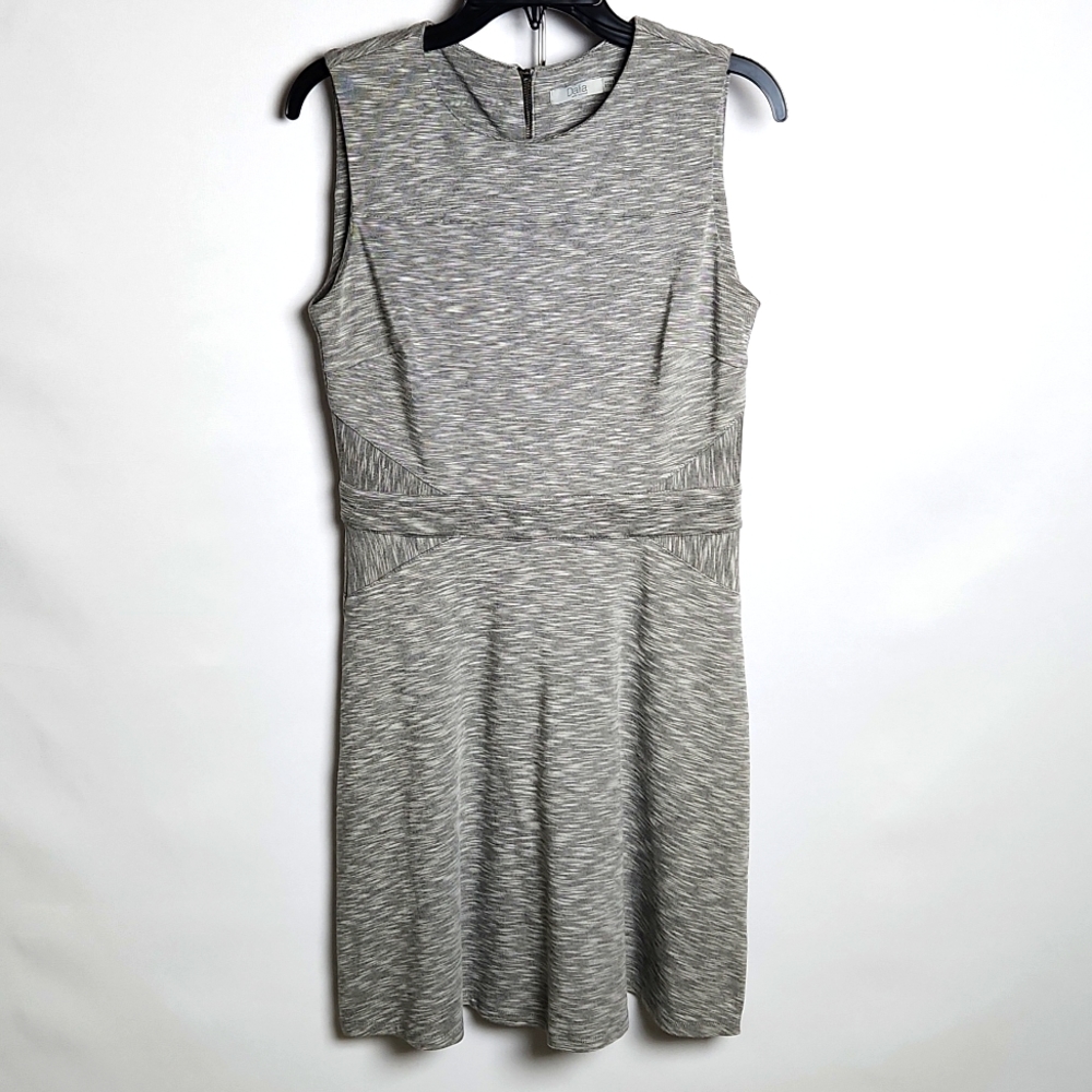 Dalia Gray Dress Sleeveless sz 6 zip closure